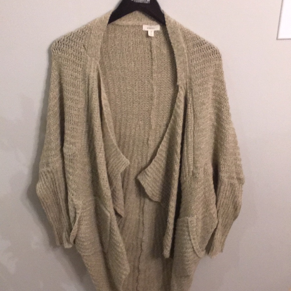 Chunky Tan Marled Cocoon Cardigan S/M